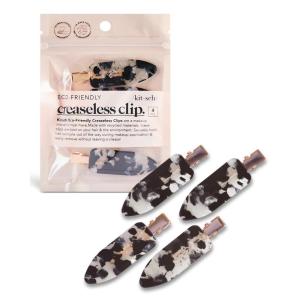 imageKitsch Creaseless Hair Clips for Women No Bend No Crease Styling Clip Elegant Makeup Hair Clips Hairstyling  Gift of Glam 2pcsBlack Terrazzo