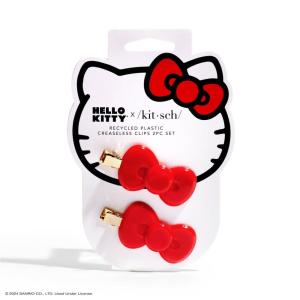 imageKitsch Creaseless Hair Clips for Women No Bend No Crease Styling Clip Elegant Makeup Hair Clips Hairstyling  Gift of Glam 2pcsRed Kitty Bow