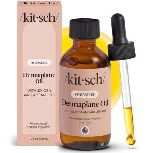 imageKitsch Dermaplane Face Oil with Jojoba ampamp Argan Oil  Hydrating Facial Formula for Dermaplaning Tool Gua Sha ampamp Razor Use  IrritationFree Shave Oil for Soft Radiant Skin  2oz