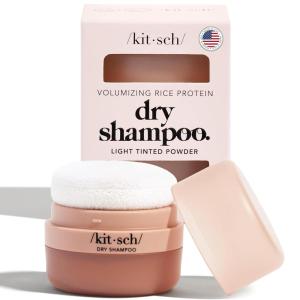imageKitsch Dry Shampoo for Women  Texture Powder for Men  For Oily ampamp Light Hair  Rice Protein Unscented No White Cast  Non Aerosol Organic Paraben ampamp Benzene Free Compact Travel Size  8g