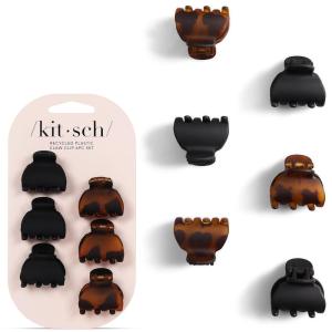 imageKitsch EcoFriendly Medium Claw Clips  Cute ampamp Stylish Short Hair Accessories for Women Girls  Ideal Size for Any Hairstyles  Ideal Gifts for Women 2pcs Black ampamp Tortoise6 Count Pack of 1