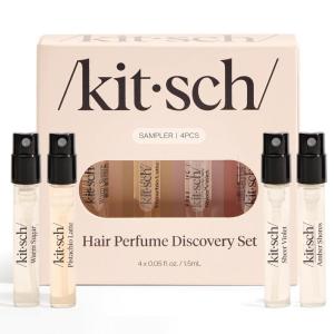 imageKitsch Hair Perfume For Women Discovery Set  Pistachio Latte Warm Sugar Sheer Violet ampamp Amber Waves  Patented OdorEliminating Technology Hair Spray and Body Mist  4 x 15ml