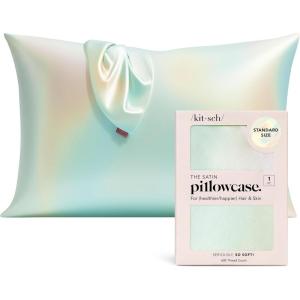 imageKitsch Holiday Satin Pillowcase with Zipper for Hair and Skin Softer Than Silk Pillow Cases 2 Pack Cooling Pillow Covers Machine Washable WrinkleFree Satin Queen Size Set of 2 19quotx26quot BlushAura