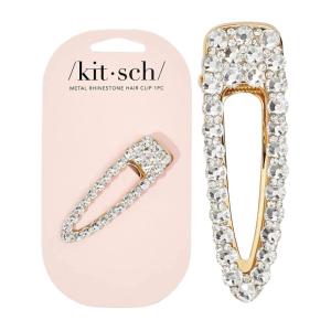 imageKitsch Large Rhinestone Hair Clips for Women Elegant Gold Hair Clip Easy to Open Alligator Hair Clips Pretty Metal Hair Clips for Styling Short Hair 1pc Gold