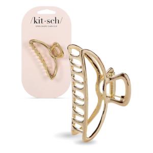 imageKitsch Metal Hair Clips for Women  Durable ampamp Elegant Metal Claw Clips Perfect for Everyday Use ampamp Special Occasions  Ideal Gifts for Women  Gold 1 PcGold