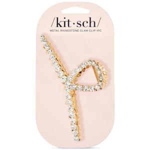 imageKitsch Metal Hair Clips for Women  Durable ampamp Elegant Rope Design Metal Claw Clips Perfect for Everyday Use ampamp Special Occasions  Gold  Ideal Gifts for Women 1 PcGold Rhinestone