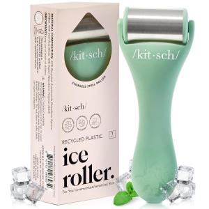 imageKitsch Mini Facial Roller ampamp Ice Face Roller Skin Care Tool Set for Women  Face Massager for Puffy Eyes Cold Therapy Lymphatic Drainage Massager Self Care Gifts for Women ampamp Men  BlushMinty Green