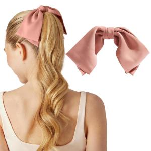 imageKitsch Oversized Hair Bows for Women  Recycled Polyester Material  Stylish and Elegant  Cute Hair Bow Clips  Black 1pcRosewood