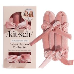 imageKitsch Satin Heatless Curling Set  Heatless Curls Overnight with 34quot Hair Curler ampamp 2 Satin Scrunchies  Comfortable Hair Curlers to Sleep In for FrizzFree No Heat Damage Styling  Sunset Tie DyeTerracotta