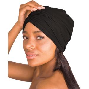 imageKitsch Satin Lined Beanie  Softer than Silk Bonnet For Sleeping Women Breathable Hair Cover for Sleeping Slouchy Beanie Bonnets for Women Hair Wrap Reduce Breakage for Freezfree Hairs  Black
