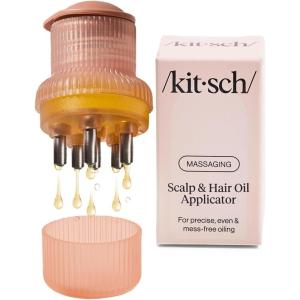 imageKitsch Scalp ampamp Hair Oil Applicator  Stainless Steel Bristles Scalp Oil Applicator for Even Distribution MessFree Oiling ampamp Head Massager Scalp  Precision Hair Care Tool for Roots ampamp All Hair Types