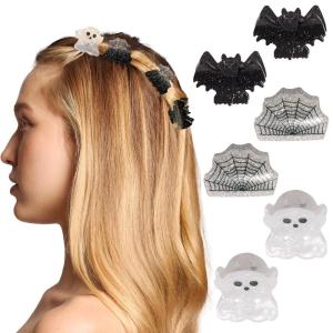 imageKitsch Small Hair Clips for Women and Girls  Mini Claw Clips  Hair Accessories for Women  Daily Styling Recycled Cherry Blossom Design  8pc SetHalloween