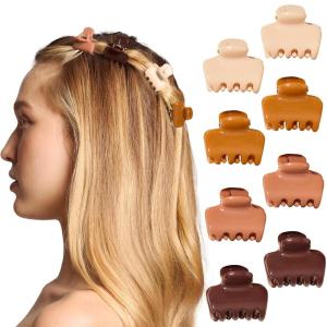 imageKitsch Small Hair Clips for Women and Girls  Mini Claw Clips  Hair Accessories for Women  Daily Styling Recycled Cherry Blossom Design  8pc SetSedona