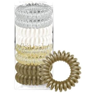 imageKitsch Spiral Hair Ties for Women  Creaseless and Dentfree Black Hair Ties No Damage Phone Cord Coils  Made of Flexible and Durable Plastic  Ideal for Daily Use  8pcsWhite