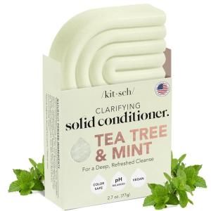 imageKitsch Tea Tree ampamp Mint Conditioner for Women and Men  Clarifying Anti Dandruff Solid Conditioner Bar  Hair Color Safe Hair Care for All Hair Types  Organic Vegan Sulfate Free  27 oz