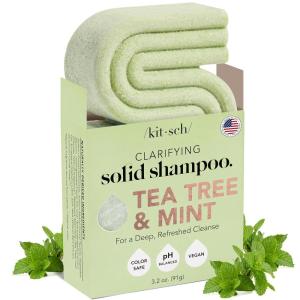 imageKitsch Tea Tree ampamp Mint Shampoo Bar  Anti Dandruff Shampoo for Itchy Scalp and All Hair Types  Natural Hair Shampoo Bar with Mint  Vegan Hair Care Paraben ampamp Sulfate Free Made in USA  32ozTea Tree  Mint Clarifying Shampoo Bar