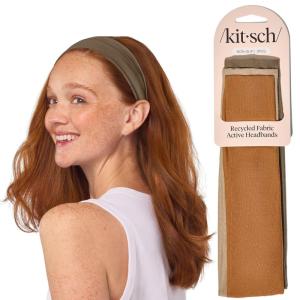 imageKitsch Wide Headbands for Women  Fashion Sports Headband for Workout Yoga Gym Running Exercise  Stretchy Head Bands for Womens Hair  Hair Accessories for Women  Rosewood 3pcsSedona