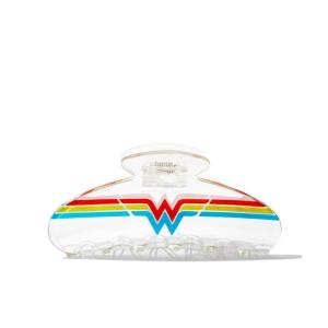 imageKitsch Wonder Woman Clear Acrylic Large Claw Clip Cute Hair Clips for Women Hair Claw Clips for Thick Hair Large Hair Clips for Thin Hair Big Hair Clips for Girls Clear Hair Clips for StylingWonder Woman Clear