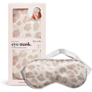 imageKitsch ampamp Disney Satin Sleep Mask  Eye Mask for Sleep Softer Than Silk Satin Sleeping Mask Blindfold and Sleep Masks for Women and Men Eye Care Travel Essentials  Princess PartySatin Leopard