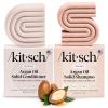 imageKitsch Argan Oil Shampoo and Conditioner Bar  Repairing Solid Shampoo and Conditioner for Women and Men  Moisturizing Hair Care for Dry Damaged Hair  Paraben ampamp SulfateFree Made in USA  2pc set