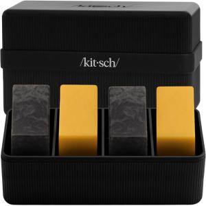 imageKitsch 4Compartment Travel Soap Case  Bar Soap Holder ampamp Organizer Travel Case for Bars  TSAApproved  Lightweight Durable LeakProof Made from Recycled Plastic  Black