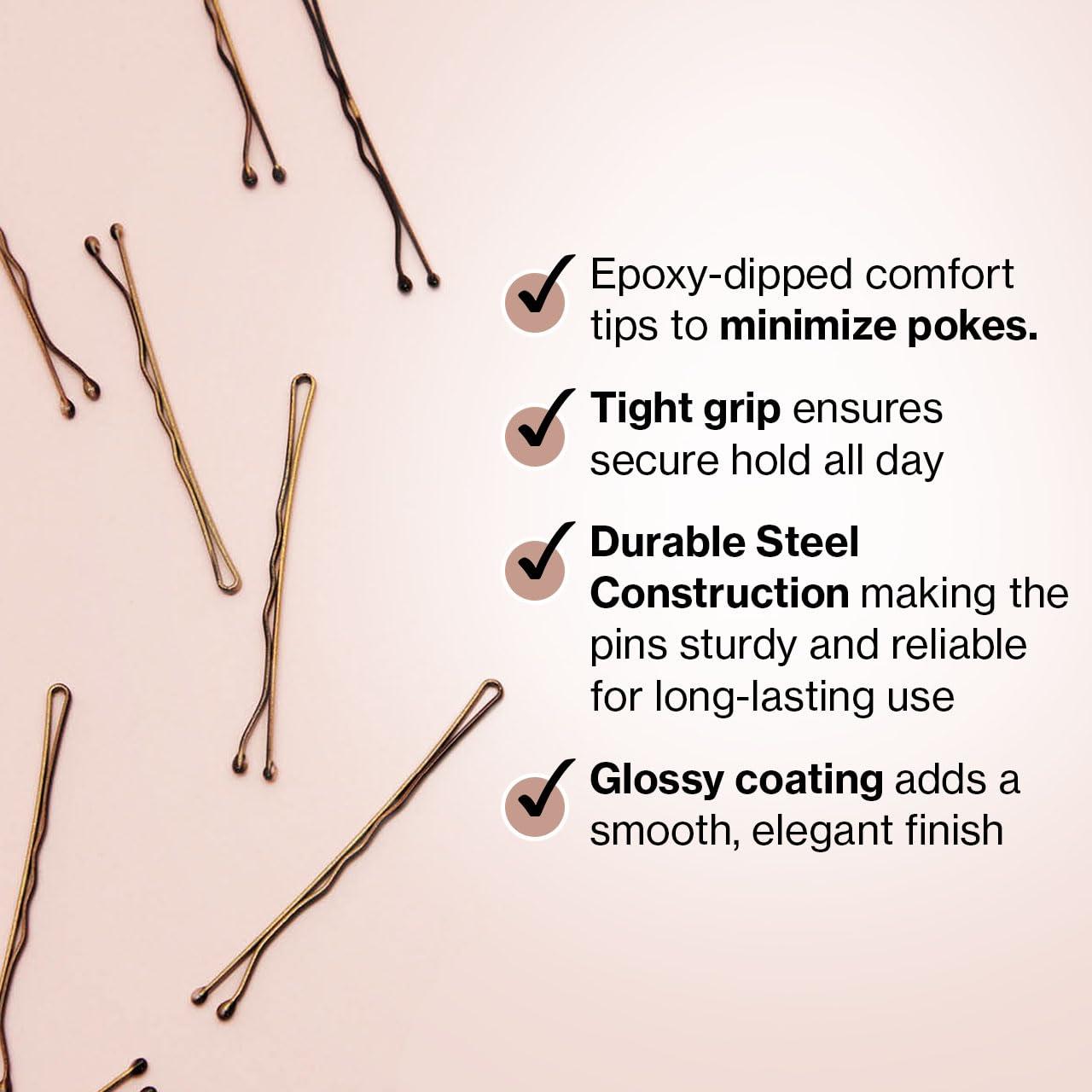 imageKitsch Blonde Bobby Pins  187 Inches  Ideal for Blonde Thick ampamp Thin Hair  Hair Styling Accessories for Kids Girls and Women  Stylish and Secure Hair Pin  Ideal Gifts for Women  45 pcsBlonde