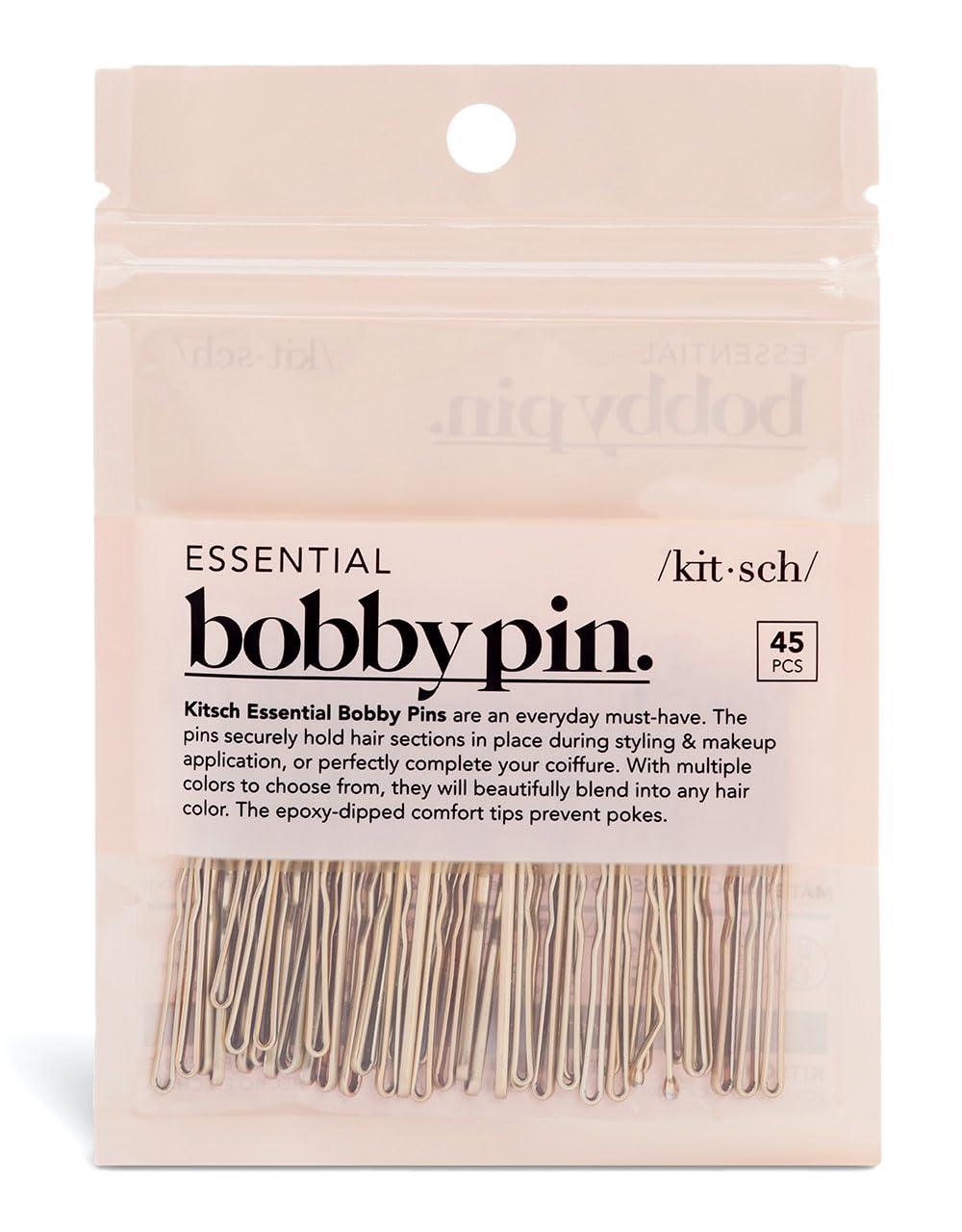 imageKitsch Blonde Bobby Pins  187 Inches  Ideal for Blonde Thick ampamp Thin Hair  Hair Styling Accessories for Kids Girls and Women  Stylish and Secure Hair Pin  Ideal Gifts for Women  45 pcsBlonde