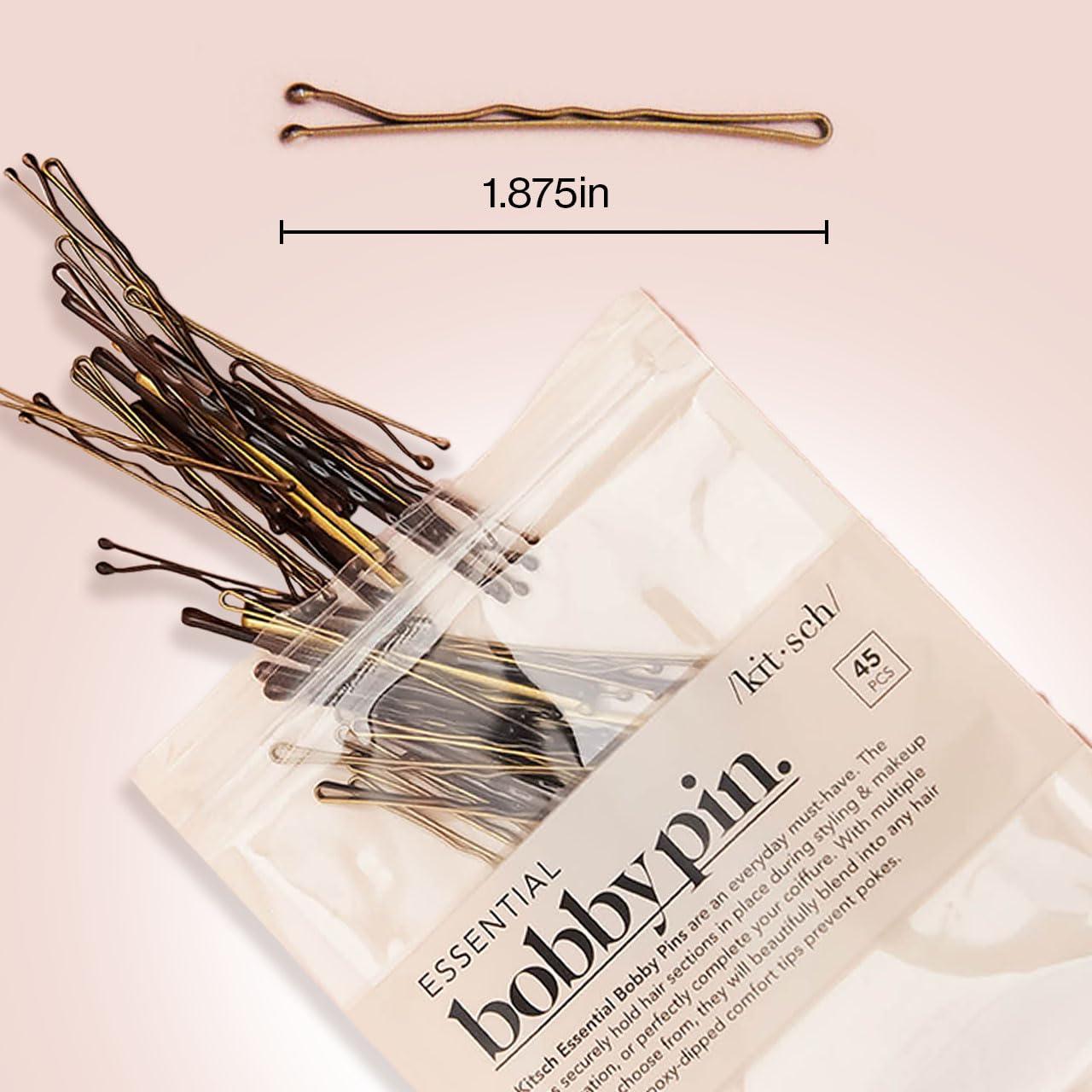 imageKitsch Blonde Bobby Pins  187 Inches  Ideal for Blonde Thick ampamp Thin Hair  Hair Styling Accessories for Kids Girls and Women  Stylish and Secure Hair Pin  Ideal Gifts for Women  45 pcsBlonde