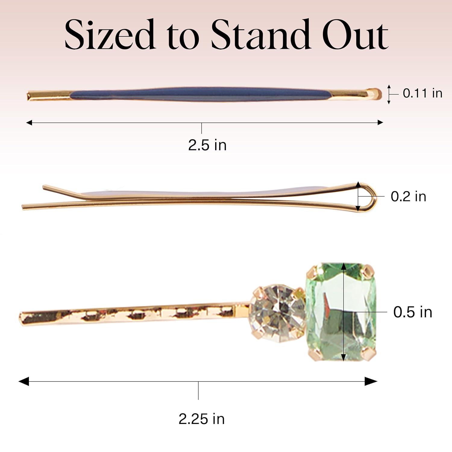 imageKitsch Gem Bobby Pins for Women  Stylish Rhinestone Hair Accessories  Elegant Hair Pins Decorative for Styling  Bobby Pin Set  Garden Bouquet  Ideal Gifts for Women 8pcsGarden Bouquet