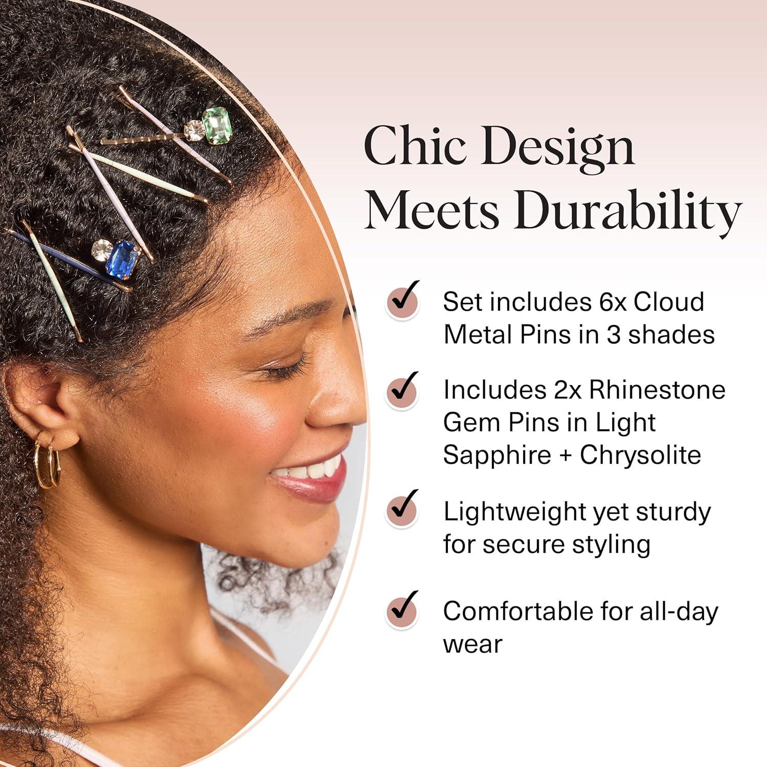 imageKitsch Gem Bobby Pins for Women  Stylish Rhinestone Hair Accessories  Elegant Hair Pins Decorative for Styling  Bobby Pin Set  Garden Bouquet  Ideal Gifts for Women 8pcsGarden Bouquet