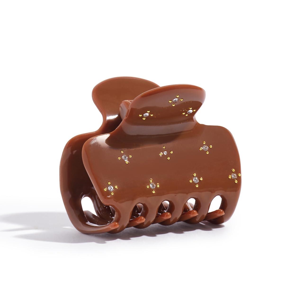 imageKitsch ampamp MickeyMinnie Hair Claw with Rhinestones Cute and Elegant Claw Clips for Girls Great for All Hair Types Recycled Plastic  Ideal Gifts for Women  1pc BlackRhinestone Camel