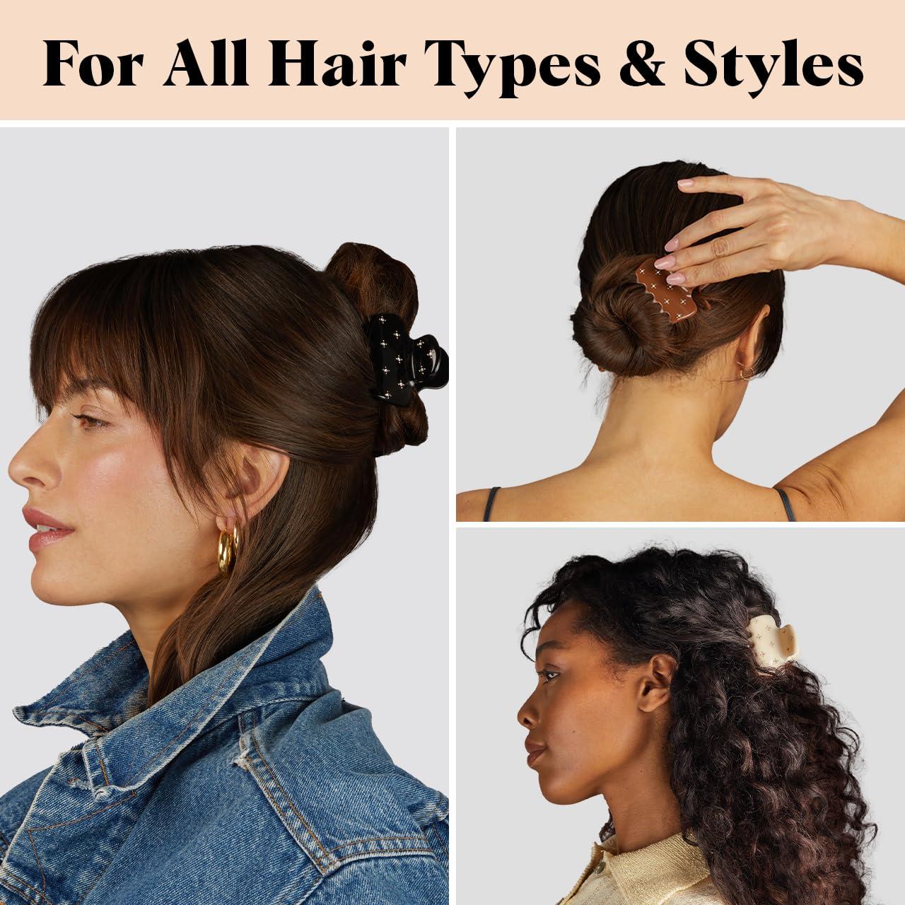 imageKitsch ampamp MickeyMinnie Hair Claw with Rhinestones Cute and Elegant Claw Clips for Girls Great for All Hair Types Recycled Plastic  Ideal Gifts for Women  1pc BlackRhinestone Black