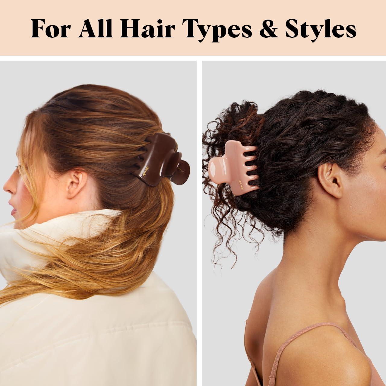 imageKitsch ampamp MickeyMinnie Hair Claw with Rhinestones Cute and Elegant Claw Clips for Girls Great for All Hair Types Recycled Plastic  Ideal Gifts for Women  1pc BlackChocolate