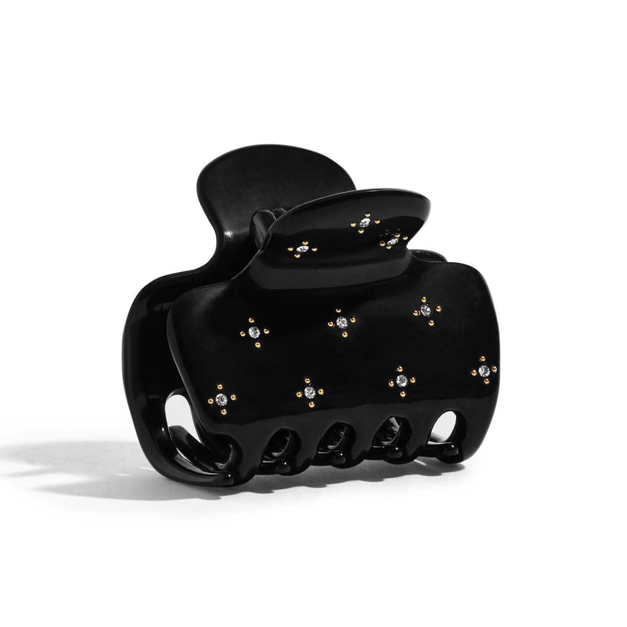 imageKitsch ampamp MickeyMinnie Hair Claw with Rhinestones Cute and Elegant Claw Clips for Girls Great for All Hair Types Recycled Plastic  Ideal Gifts for Women  1pc BlackRhinestone Black