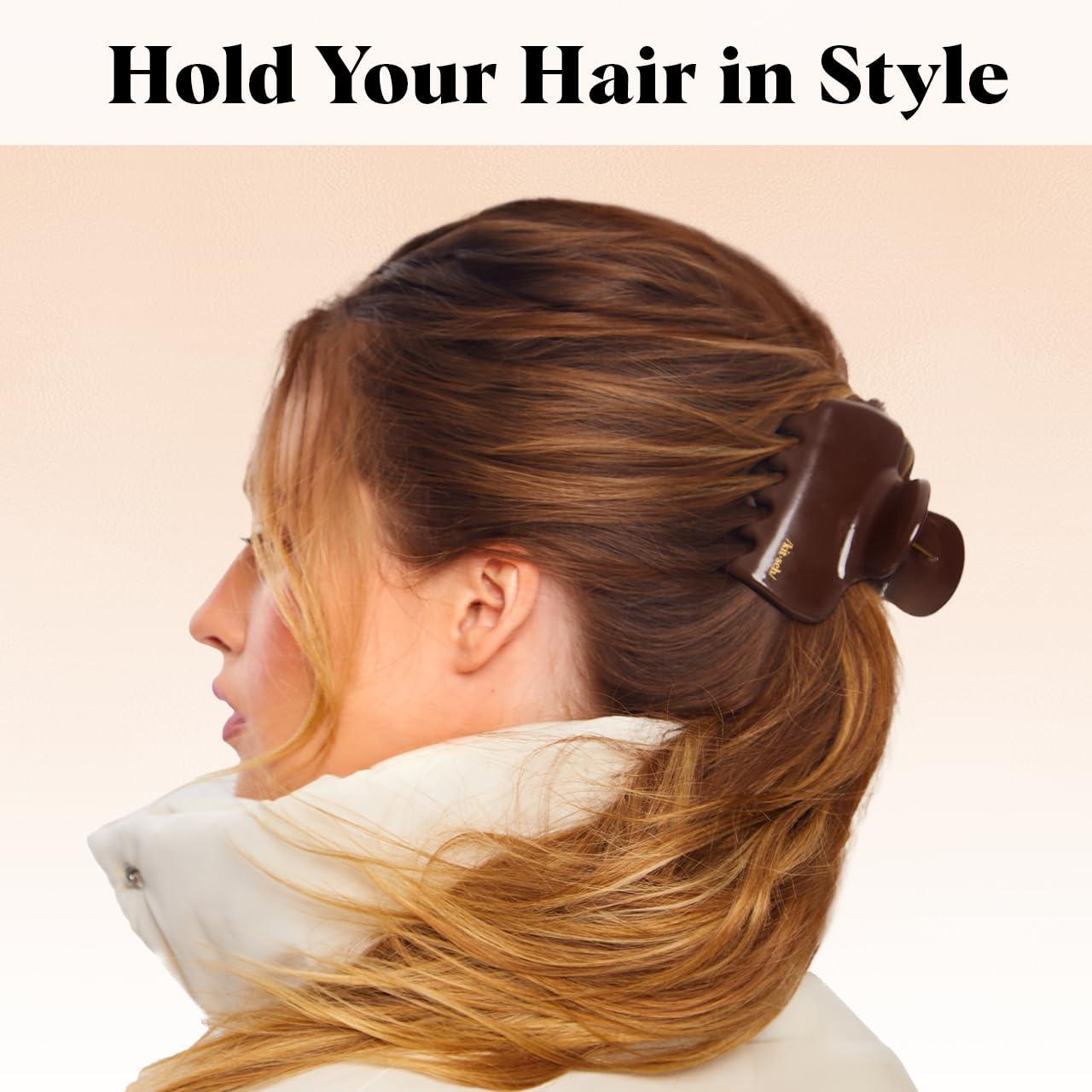 imageKitsch ampamp MickeyMinnie Hair Claw with Rhinestones Cute and Elegant Claw Clips for Girls Great for All Hair Types Recycled Plastic  Ideal Gifts for Women  1pc BlackChocolate