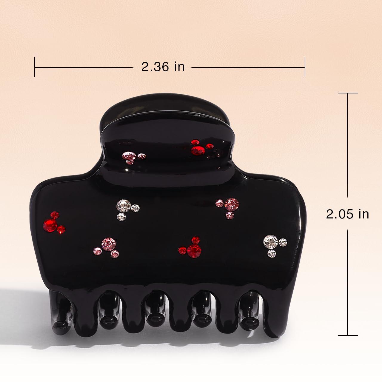 imageKitsch ampamp MickeyMinnie Hair Claw with Rhinestones Cute and Elegant Claw Clips for Girls Great for All Hair Types Recycled Plastic  Ideal Gifts for Women  1pc BlackBlack