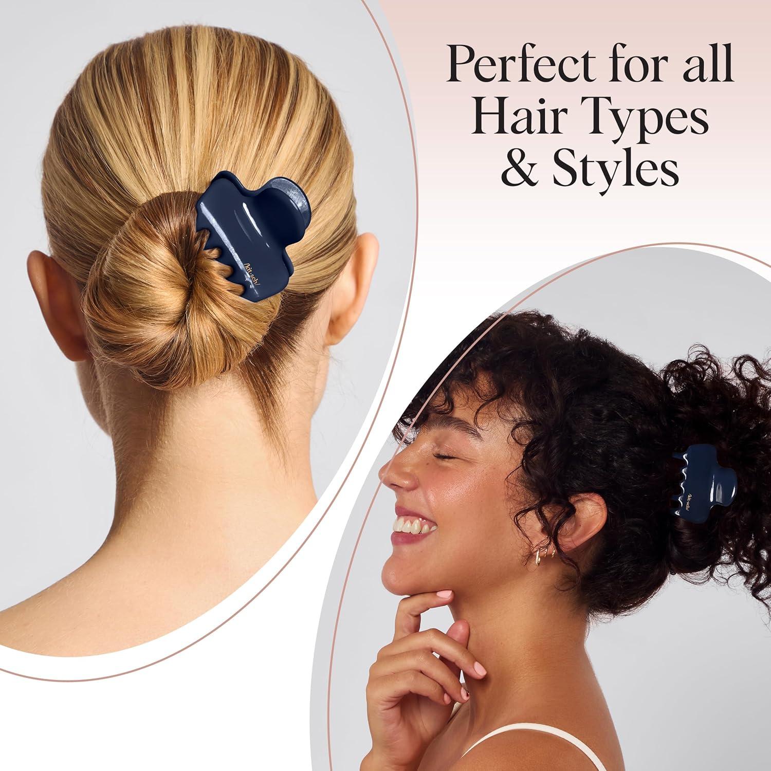 imageKitsch ampamp MickeyMinnie Hair Claw with Rhinestones Cute and Elegant Claw Clips for Girls Great for All Hair Types Recycled Plastic  Ideal Gifts for Women  1pc BlackBlue Orchid