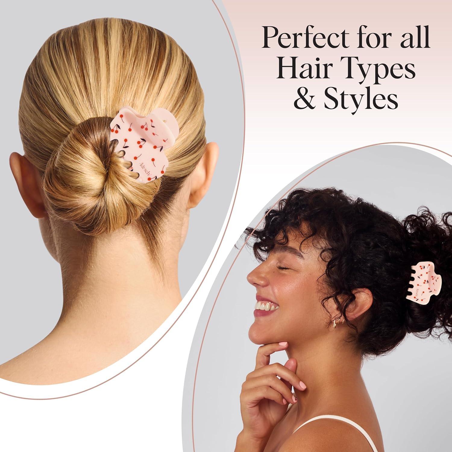 imageKitsch ampamp MickeyMinnie Hair Claw with Rhinestones Cute and Elegant Claw Clips for Girls Great for All Hair Types Recycled Plastic  Ideal Gifts for Women  1pc BlackCherry Print