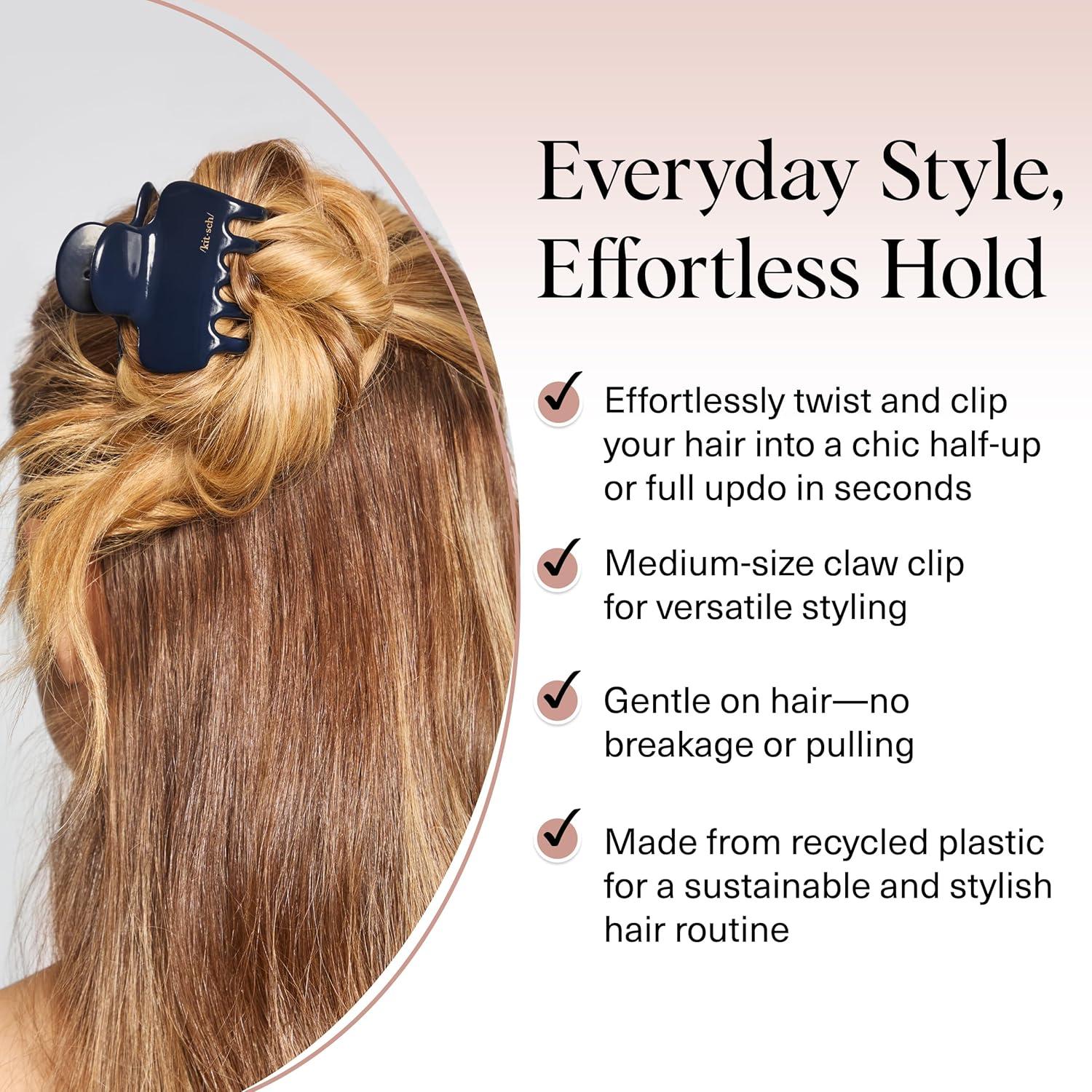 imageKitsch ampamp MickeyMinnie Hair Claw with Rhinestones Cute and Elegant Claw Clips for Girls Great for All Hair Types Recycled Plastic  Ideal Gifts for Women  1pc BlackBlue Orchid