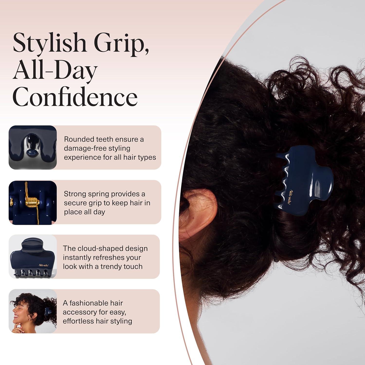 imageKitsch ampamp MickeyMinnie Hair Claw with Rhinestones Cute and Elegant Claw Clips for Girls Great for All Hair Types Recycled Plastic  Ideal Gifts for Women  1pc BlackBlue Orchid