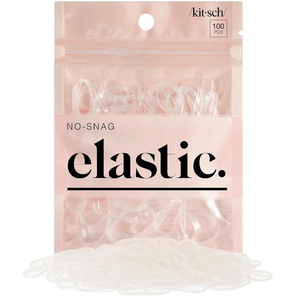 imageKitsch Hair Ties No Damage for Kids Teens and Women  Rubber Bands for Hair Styling  No Snag Hair Elastics  Daily Hair Accessories  Ideal Gifts for Women  500pcs ClearClear
