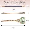 imageKitsch Rhinestone Bobby Pins for Women Stylish and Decorative Hair Accessories  Extra Long Rhinestone Hair Clips for Events  Ideal Gifts for Women  Set of 4 Gold and SilverGarden Bouquet