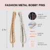 imageKitsch Rhinestone Bobby Pins for Women Stylish and Decorative Hair Accessories  Extra Long Rhinestone Hair Clips for Events  Ideal Gifts for Women  Set of 4 Gold and SilverRhinestone Teardrop Shape Gold and Silver