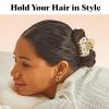 imageKitsch Rhinestone Hair Claw Clip Strong Grip Recycled Plastic Hair Clip for Thick Curly ampamp Fine Hair Medium  Ideal Gifts for Women Camel 1pcCream