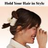imageKitsch Rhinestone Hair Claw Clip Strong Grip Recycled Plastic Hair Clip for Thick Curly ampamp Fine Hair Medium  Ideal Gifts for Women Camel 1pcRhinestone Ivory