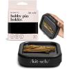 imageKitsch Magnetic Bobby Pin Holder  Cute Stuff Strong Magnetic Pin Holder for Desk ampamp Vanity Securely Holds Metal Hair Clips Bobby Pins ampamp Paper Clip  Ideal Gifts for Women  Black 1 Pc