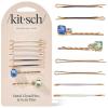 imageKitsch Rhinestone Bobby Pins for Women Stylish and Decorative Hair Accessories  Extra Long Rhinestone Hair Clips for Events  Ideal Gifts for Women  Set of 4 Gold and SilverGarden Bouquet