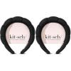 imageKitsch Spa Headband for Washing Face  Recycled Fabric NonSlip Black Headbands for Women  Cute Stuff for Makeup Beauty Skin Care Self Care  Ideal Gifts for Women  1Pc1 Count Pack of 2