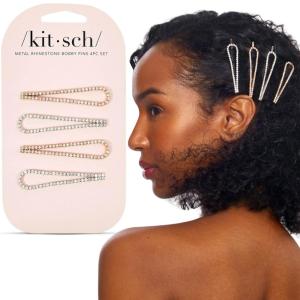 imageKitsch Gem Bobby Pins for Women  Stylish Rhinestone Hair Accessories  Elegant Hair Pins Decorative for Styling  Bobby Pin Set  Garden Bouquet  Ideal Gifts for Women 8pcsRhinestone Teardrop Shape Gold and Silver