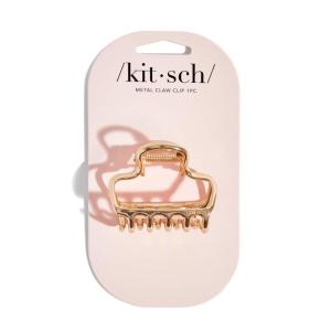 imageKitsch Open Shape Metal Hair Clips for Women  Durable ampamp Elegant Metal Claw Clips  Strong Hold for Updo and Half Up Styles  Ideal Gifts for Women  Hematite 1pcGold